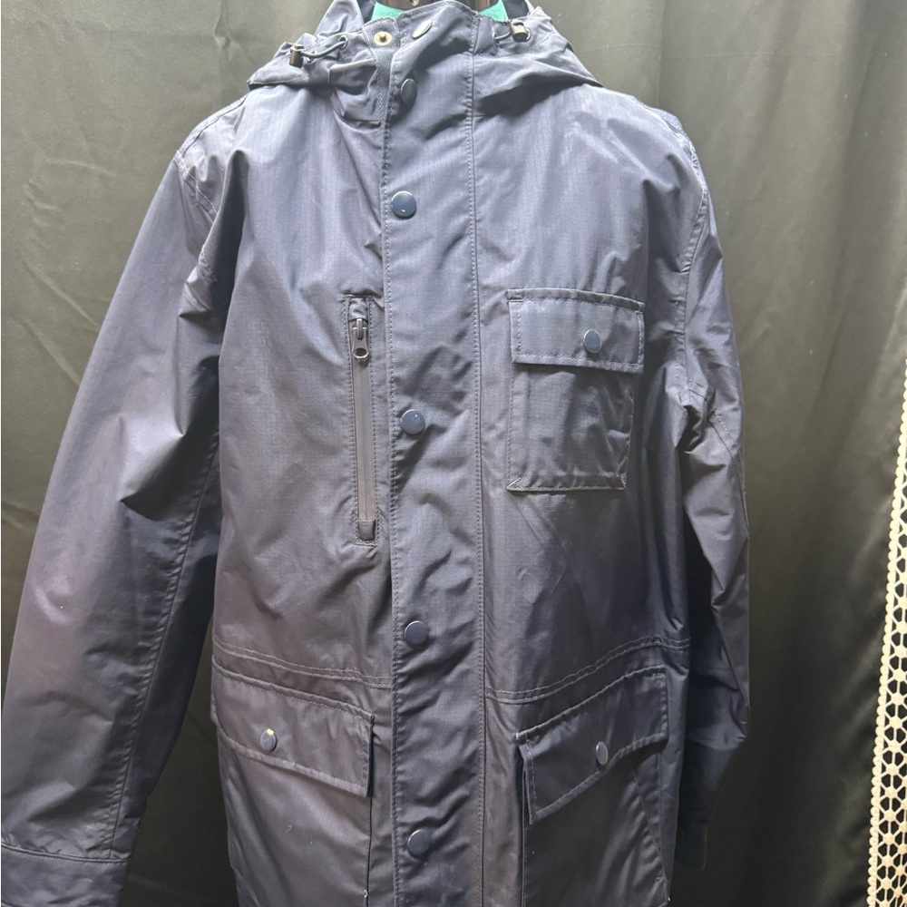 GAP Men's Dark Blue Hooded Raincoat